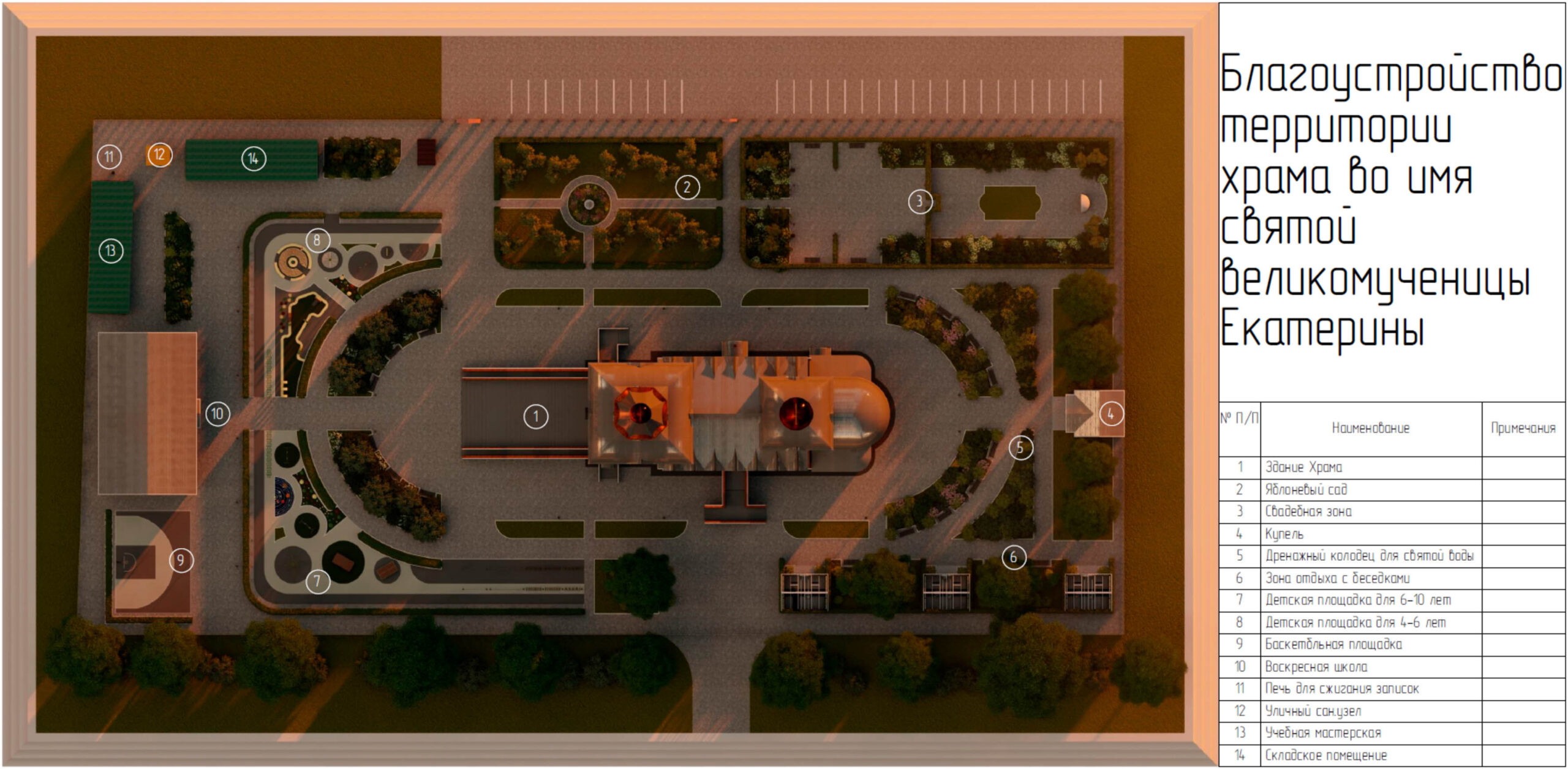 Благоустройство территории храма Святой Великомученицы Екатерины г. Краснокамск ул. Калинина, 19.