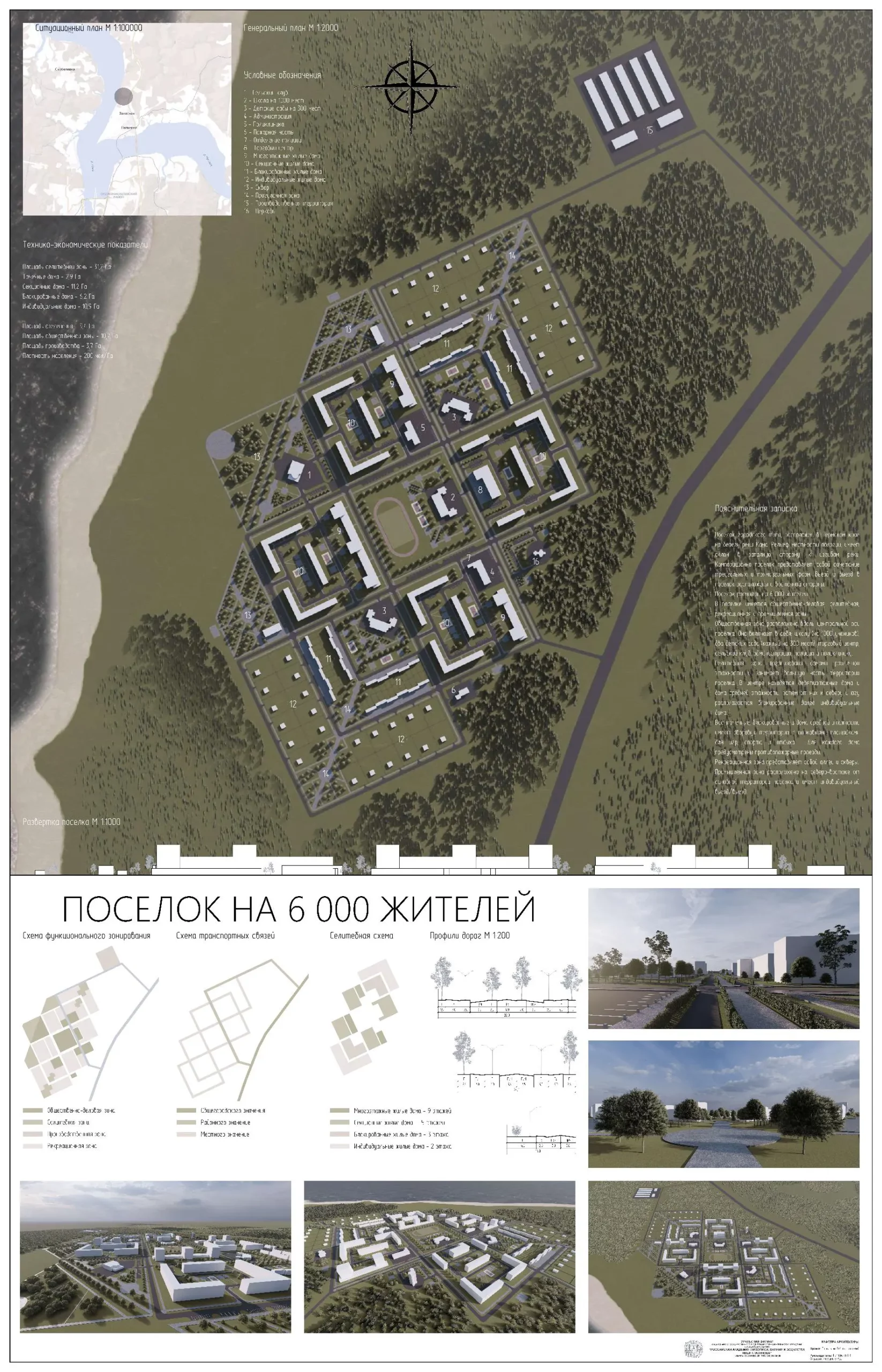 Поселок на 6 000 жителей на берегу реки Кама, деревня Залесная