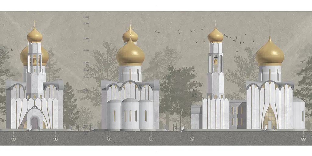 Православный храм вблизи деревни Залесная