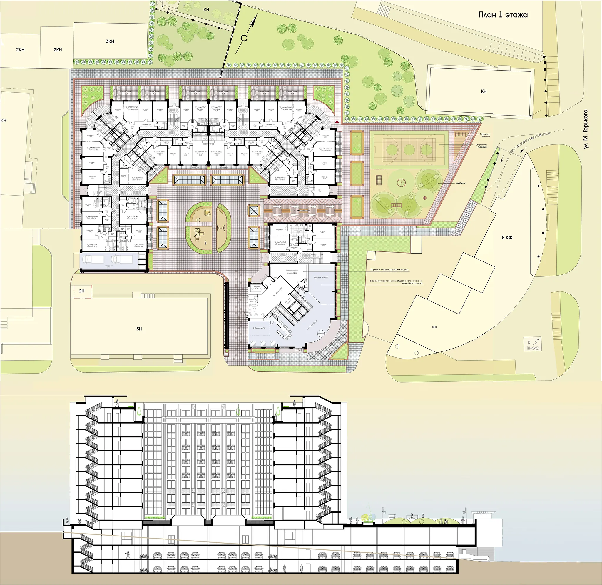 Корректировка проекта «Многоквартирный жилой дом с помещениями общественного назначения и встроено-пристроенной автостоянкой по ул. Советская, 16а в Ленинском р-не г. Перми»